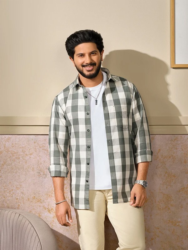 Smart Fit Check Shirt - Olive